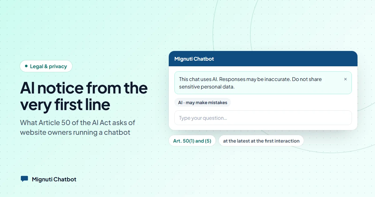 Chat window with the AI notice above the input field: the full sentence and below it the short marker “AI · may make mistakes”